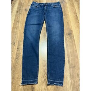 Prosperity Denim Skinny Jeans Medium Wash Raw Released Hem Size 31 Womens